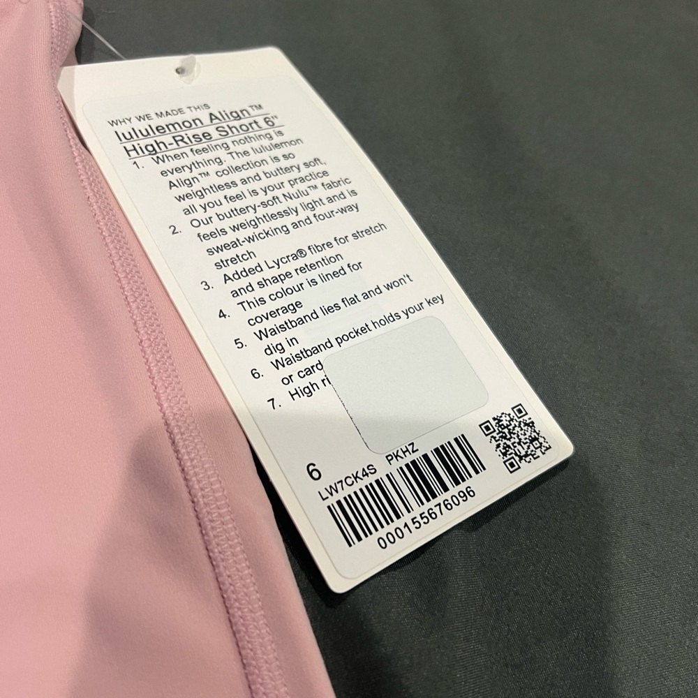 New Lululemon align HR shorts 6” - Picture 2 of 3